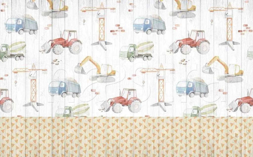 Фотообои в интерьере самосвалы в детскую фон  15-120 фото