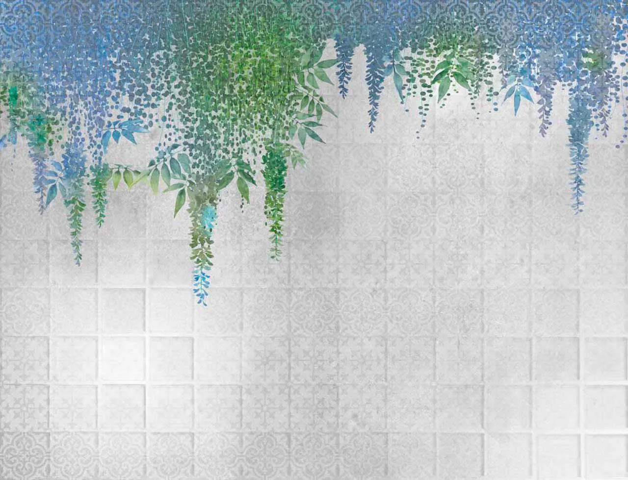 Фотообои в интерьере нежные кисти цветов  7-791 фото