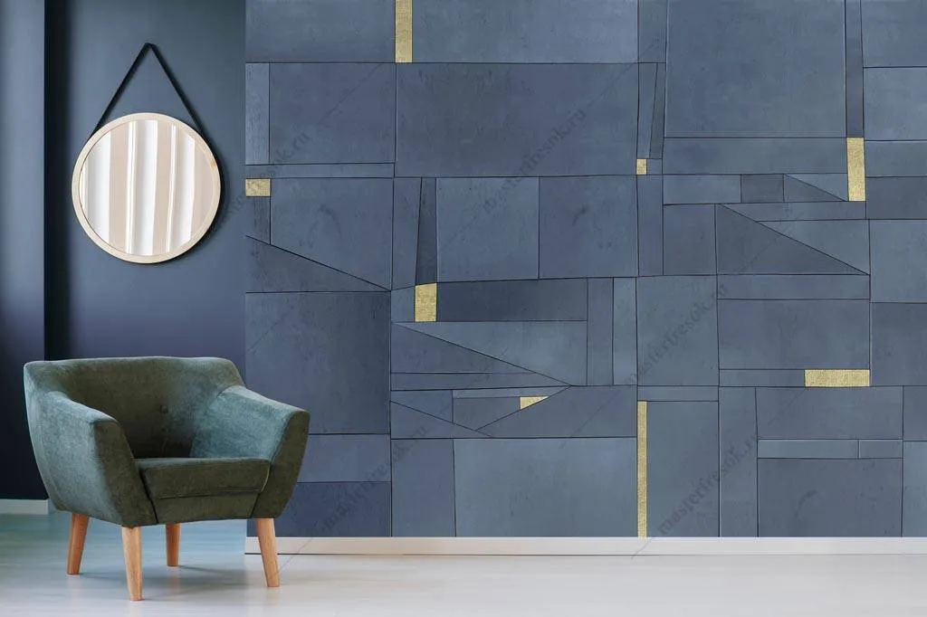 Фотообои Синий геометрический фон  9-1390