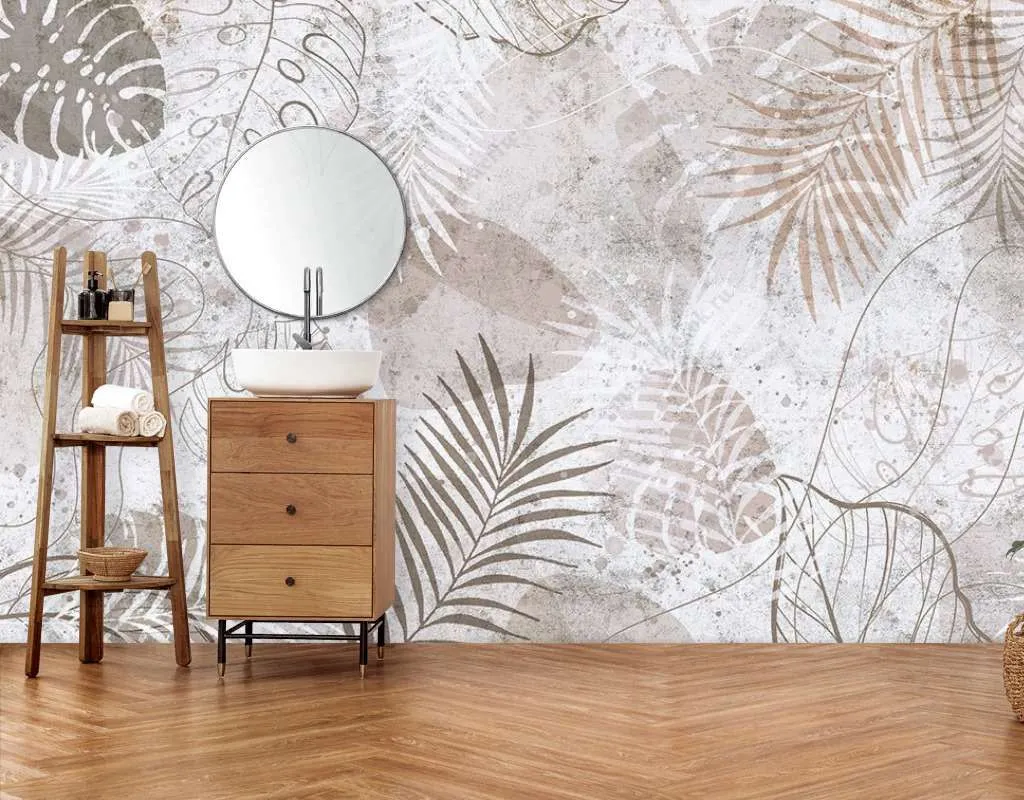 Фотообои Бесшовные обои на стену:  Тропические листья фон. Артикул: 9-1757  