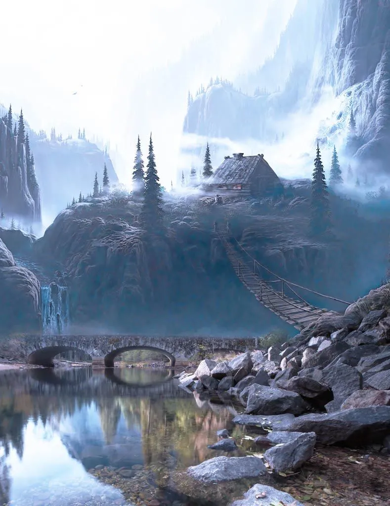 Фотообои в интерьере волшебный пейзаж  14-309 фото