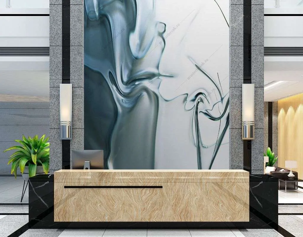 Фотообои в интерьере серебрянная жидкость  9-1596 фото