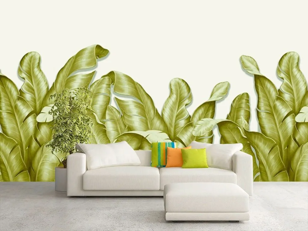 Фотообои Листья 3д зеленые  9-1924