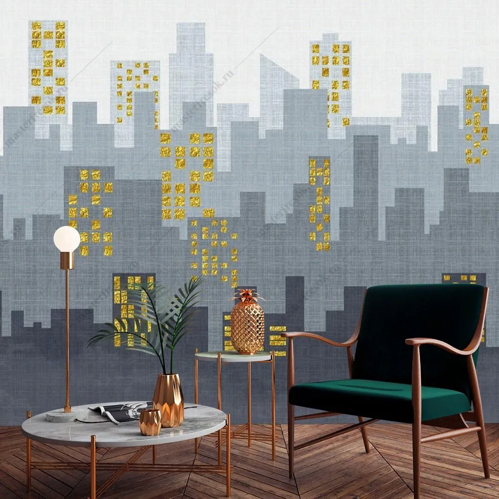 Фотообои в интерьере город современный  14-682 фото