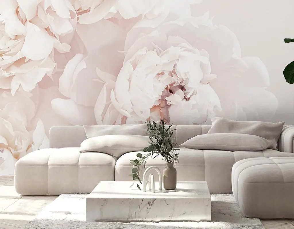 Фотообои в интерьере пион нежный 3д  9-2035 фото