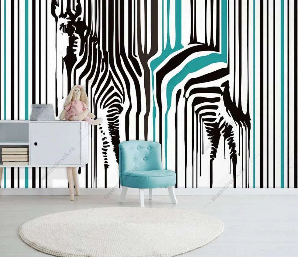 Фотообои в интерьере силуэт зебры  16-010 фото