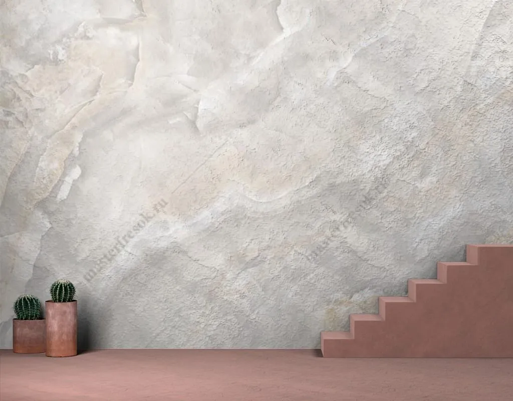 Фотообои в интерьере бежевый мрамор  9-1615 фото