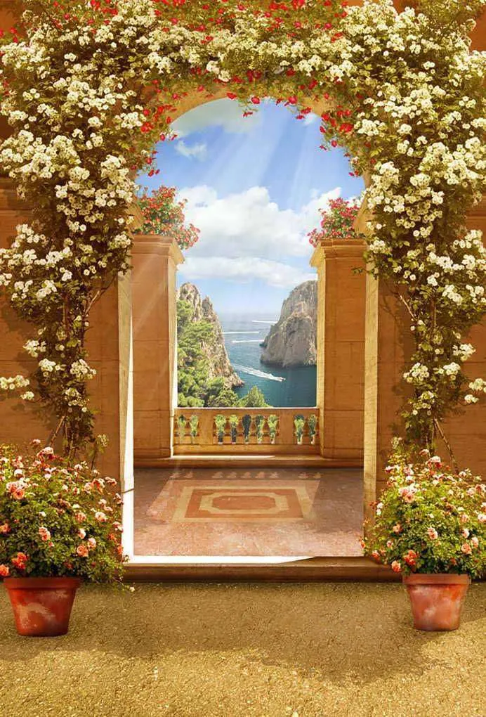 Фотообои в интерьере арка цветочная  17-0072 фото