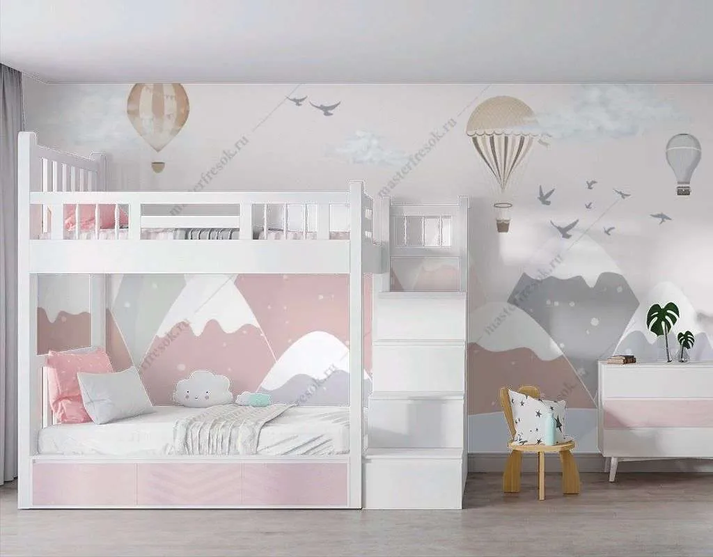 Фотообои в интерьере цветные холмы  14-601 фото