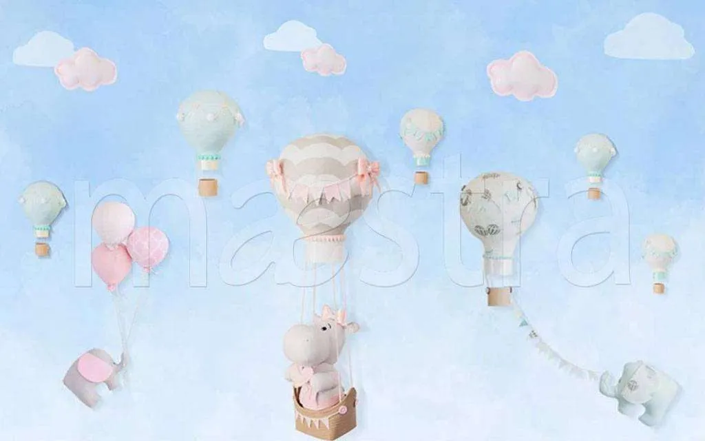 Фотообои в интерьере воздушный путешественник  15-192 фото