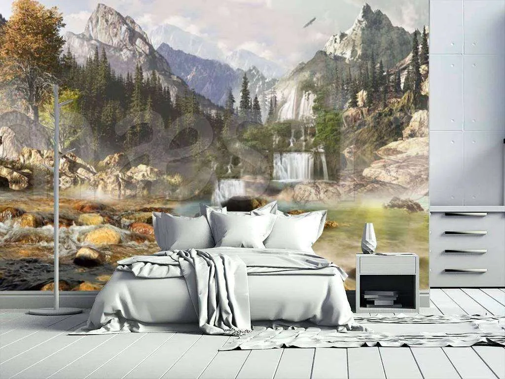 Фотообои в интерьере суровая красота алтая  5-042 фото