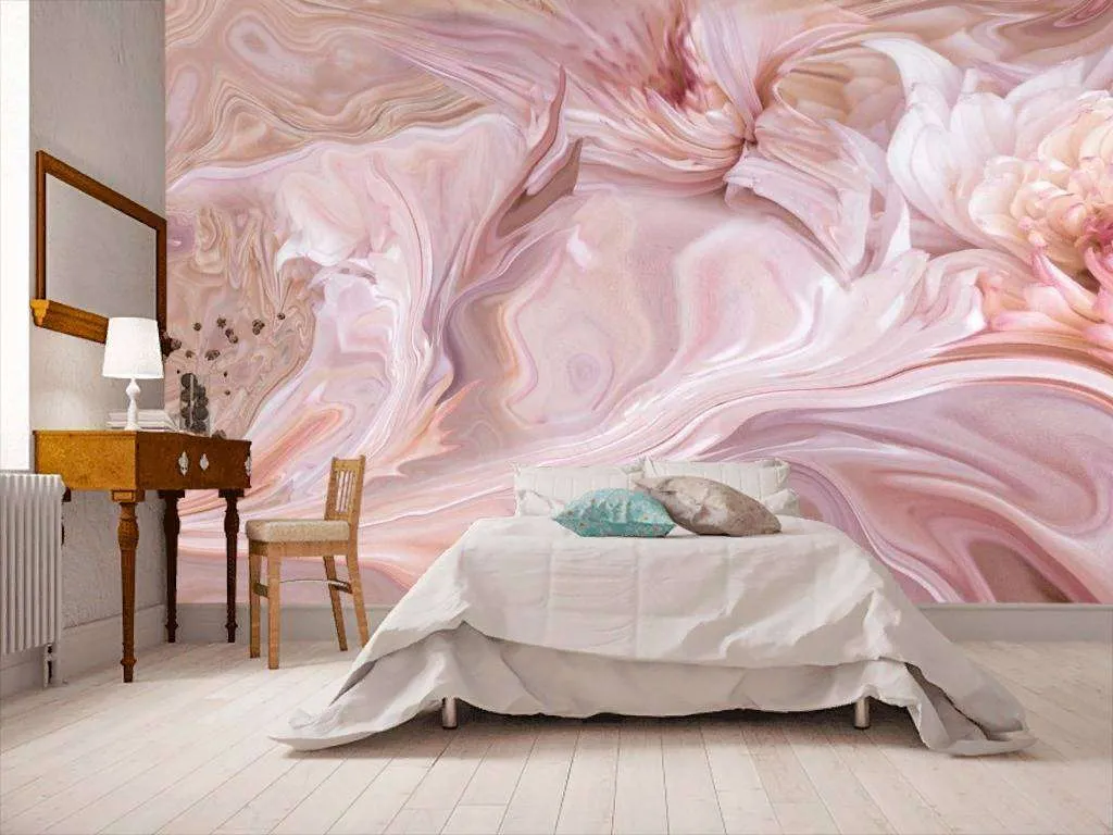 Фотообои в интерьере розовый шелк  13-308 фото