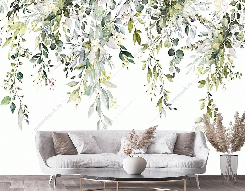 Фотообои в интерьере ветви свисающие  14-641 фото