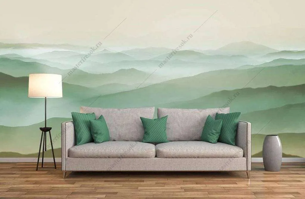 Фотообои в интерьере горы с минималистикой  16-110 фото