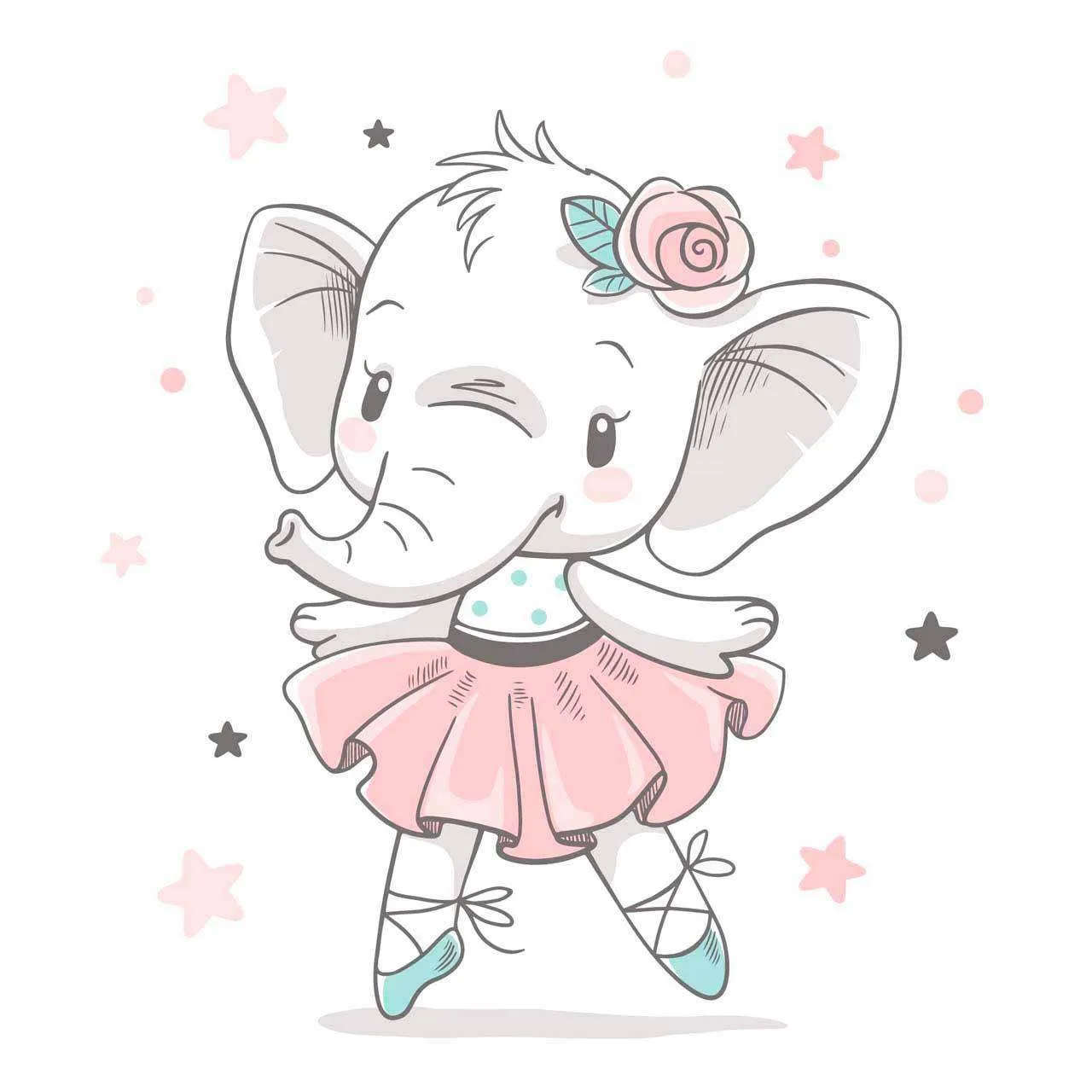 Фотообои в интерьере слоник балерина  12-481 фото