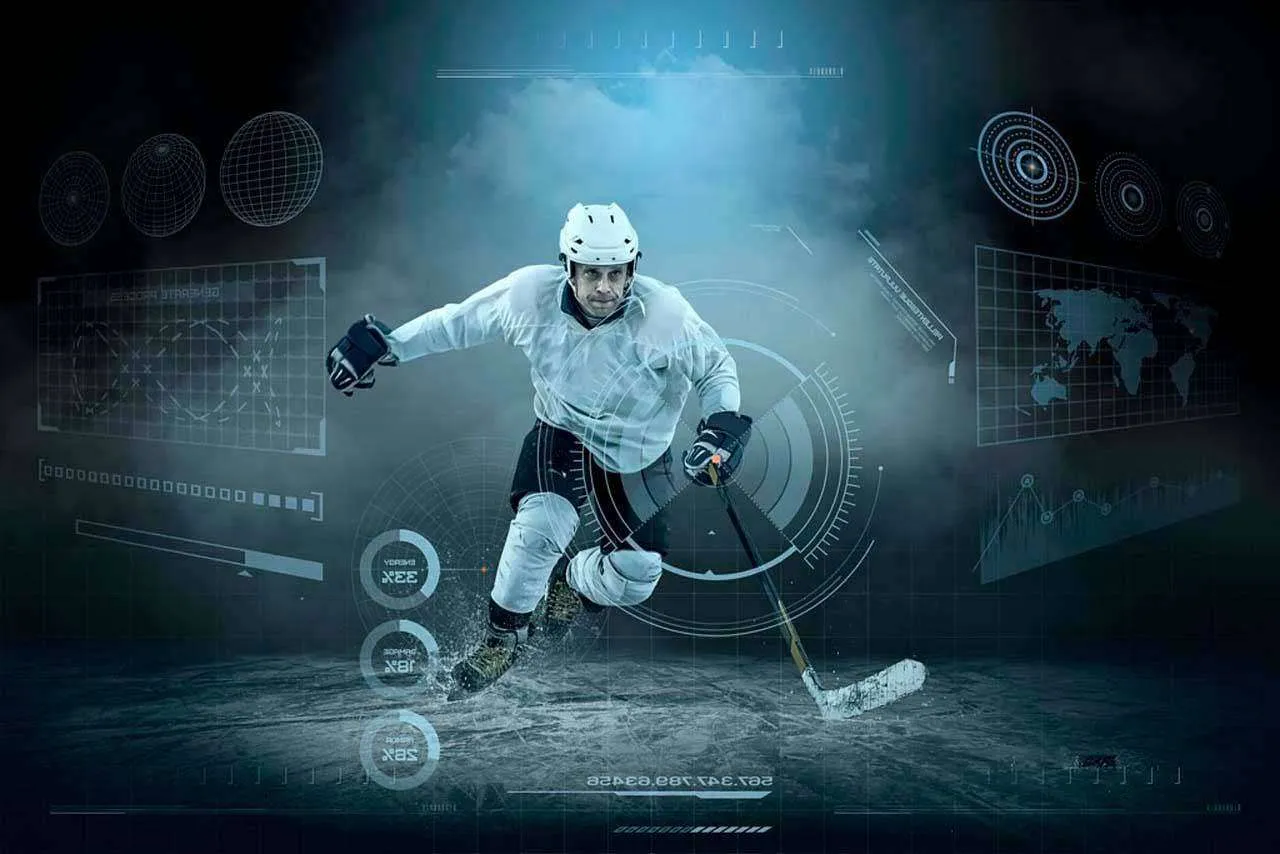 Фотообои в интерьере мысли хоккеиста  12-558 фото