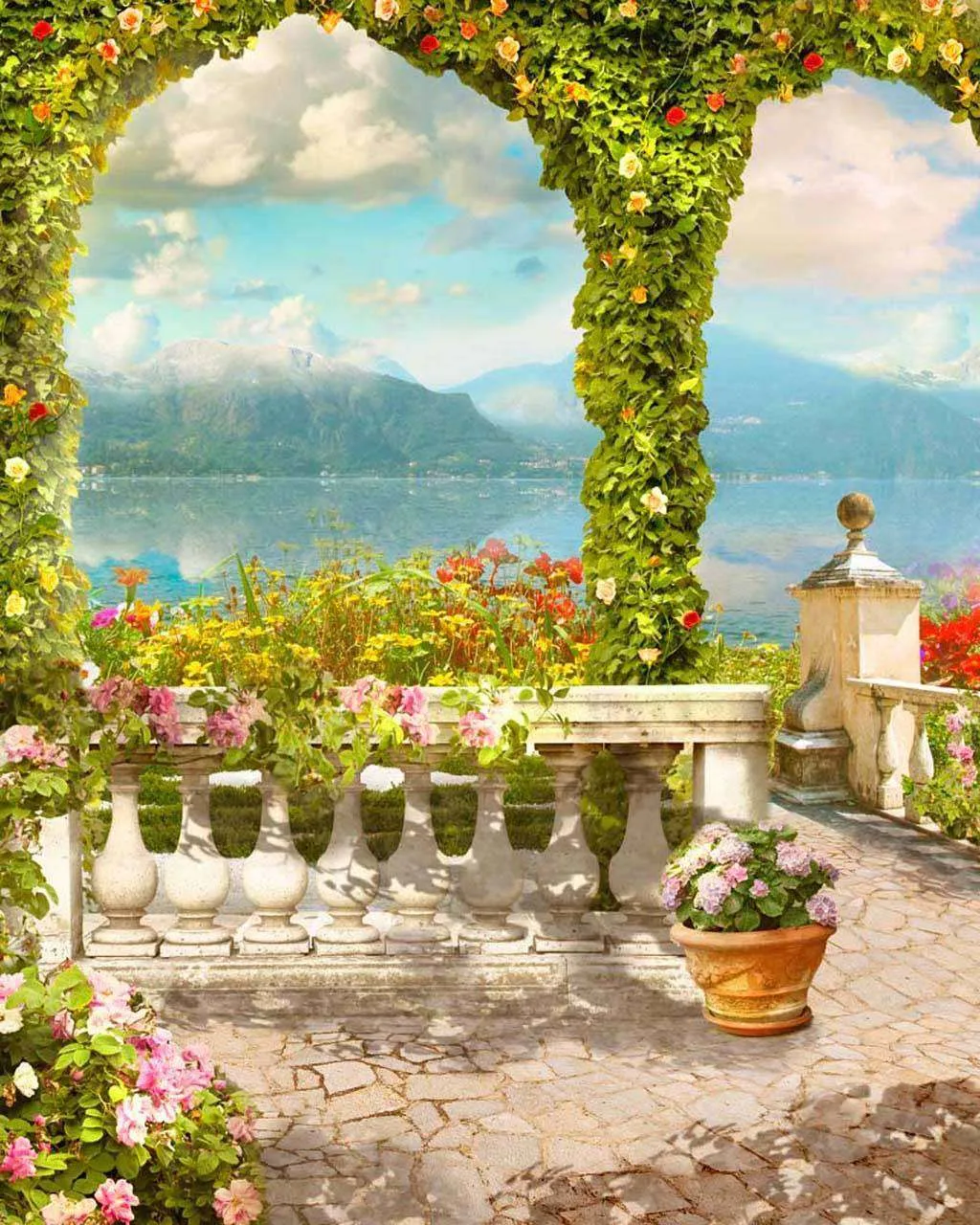 Фотообои в интерьере цветочная арка  5-074 фото