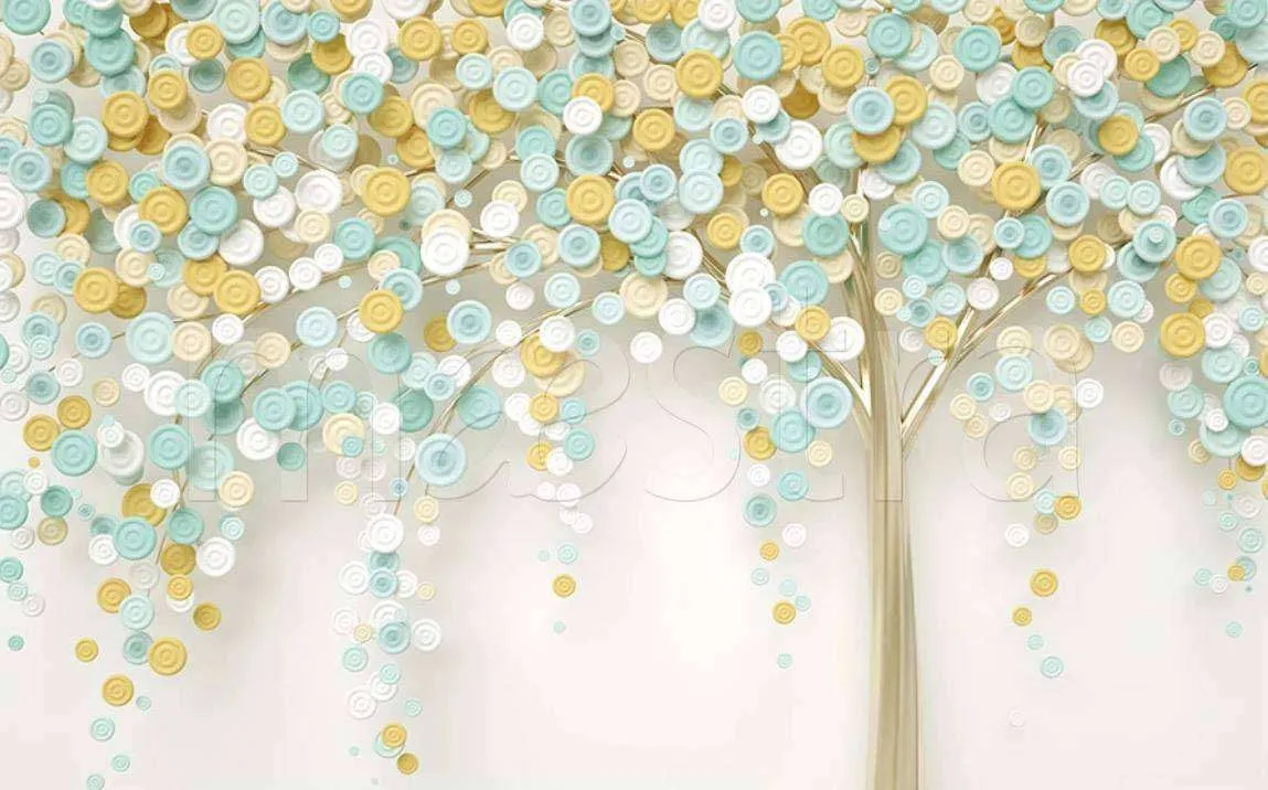 Фотообои в интерьере 3д стереоскопическое дерево  15-010 фото