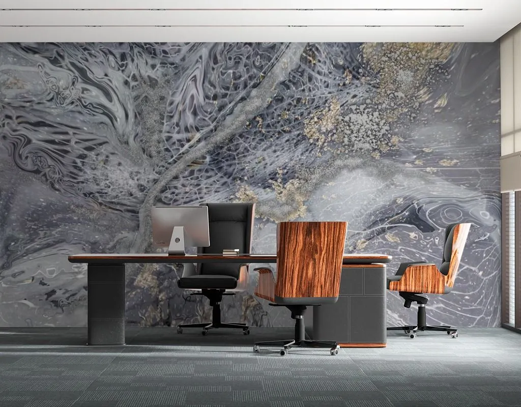 Фотообои в интерьере флюид черное золото  13-459 фото