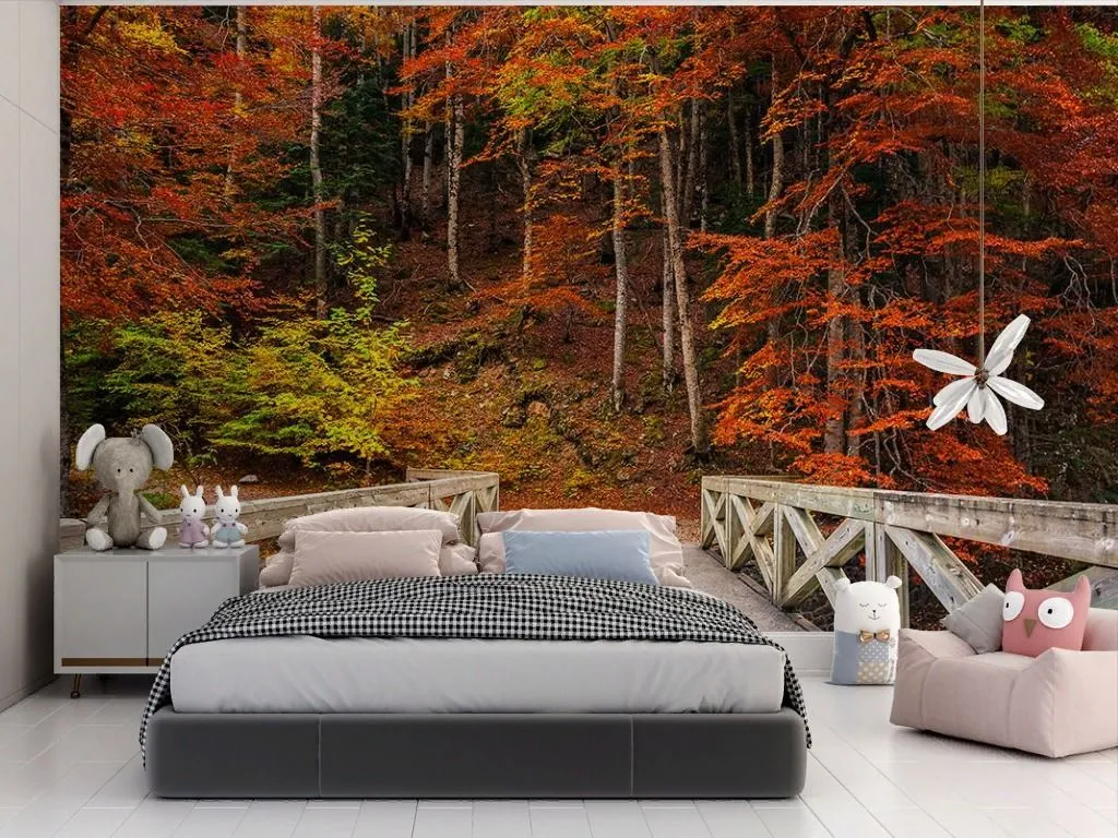 Фотообои в интерьере мост в лесу  9-1969 фото