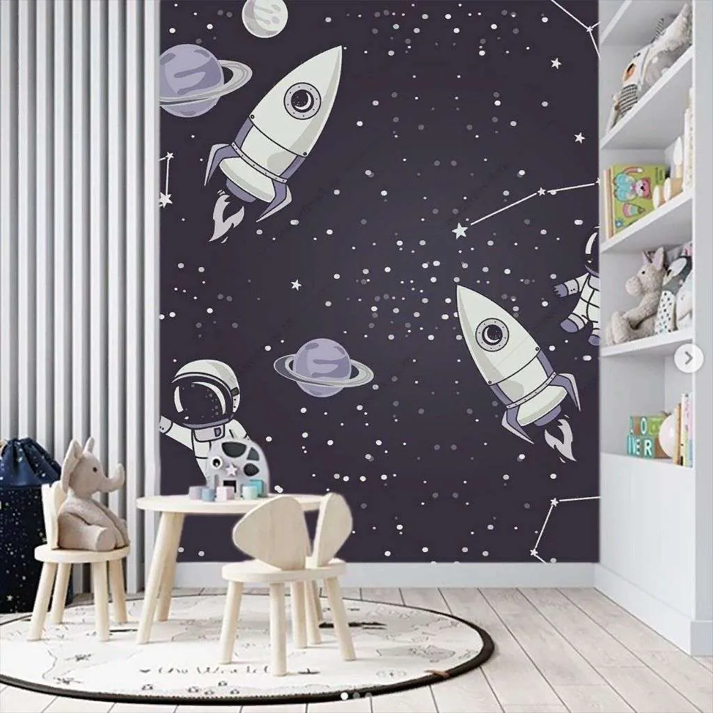 Фотообои в интерьере космический фон в детскую   12-1588 фото