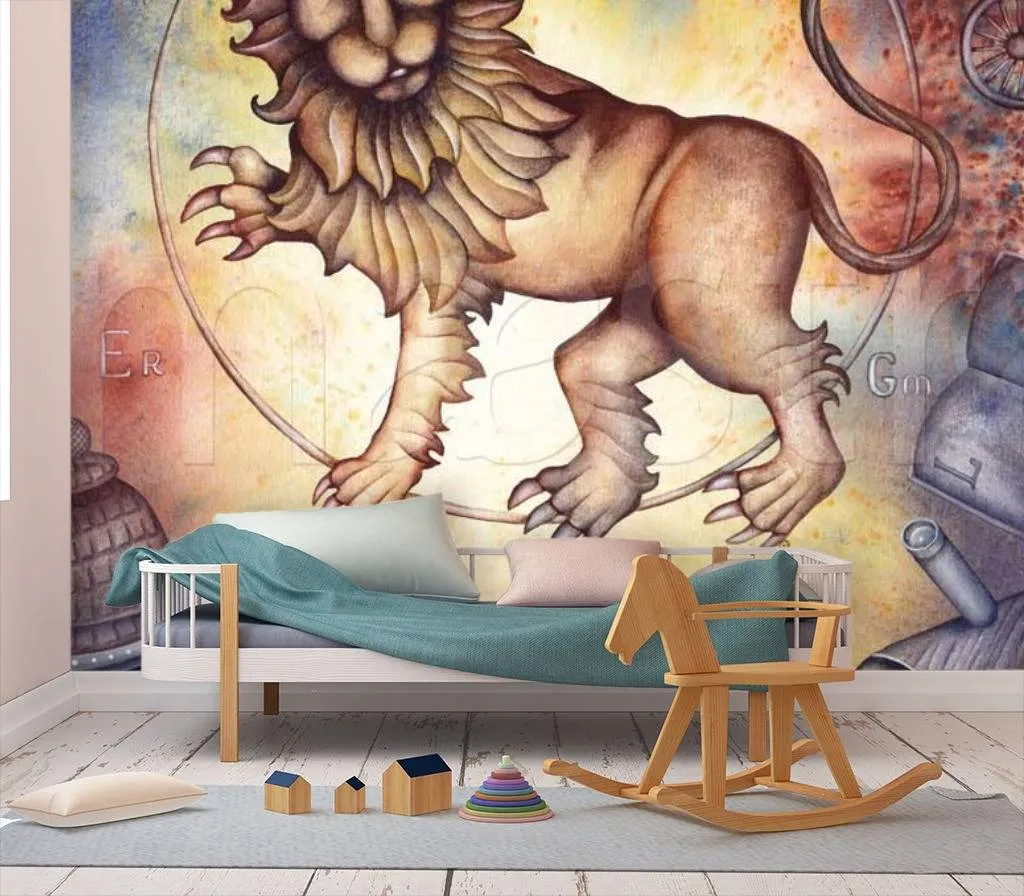 Фотообои в интерьере знак зодиака лев  9-237 фото