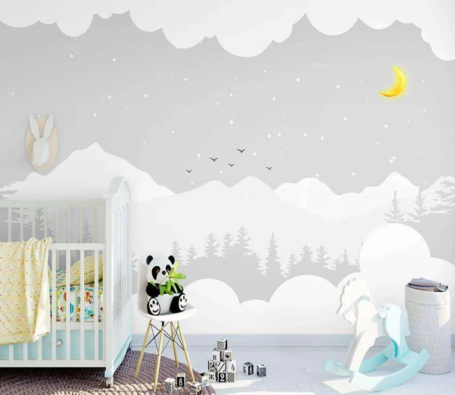 Фотообои в интерьере облачко в лесу  15-263 фото