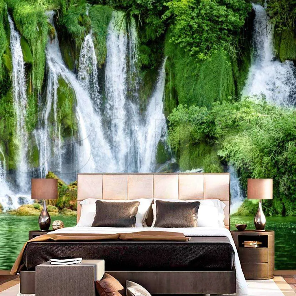 Фотообои Водопад в зелени  9-865