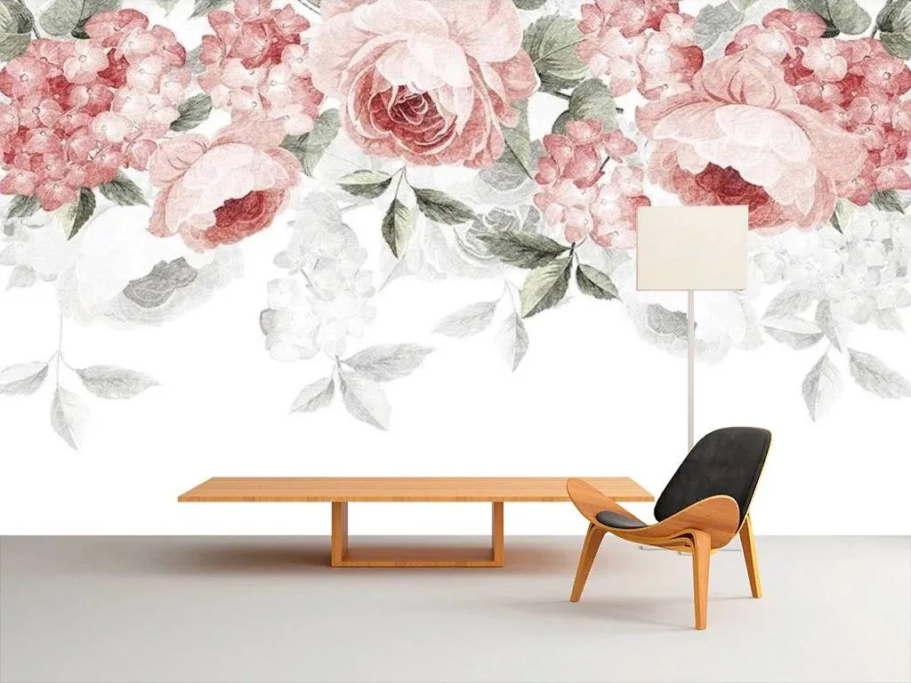 Фотообои в интерьере цветы на холсте  15-740 фото