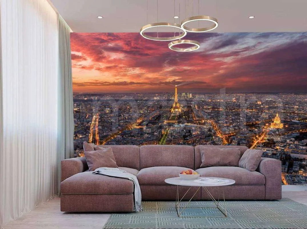 Фотообои Ночной Париж в огнях  9-758