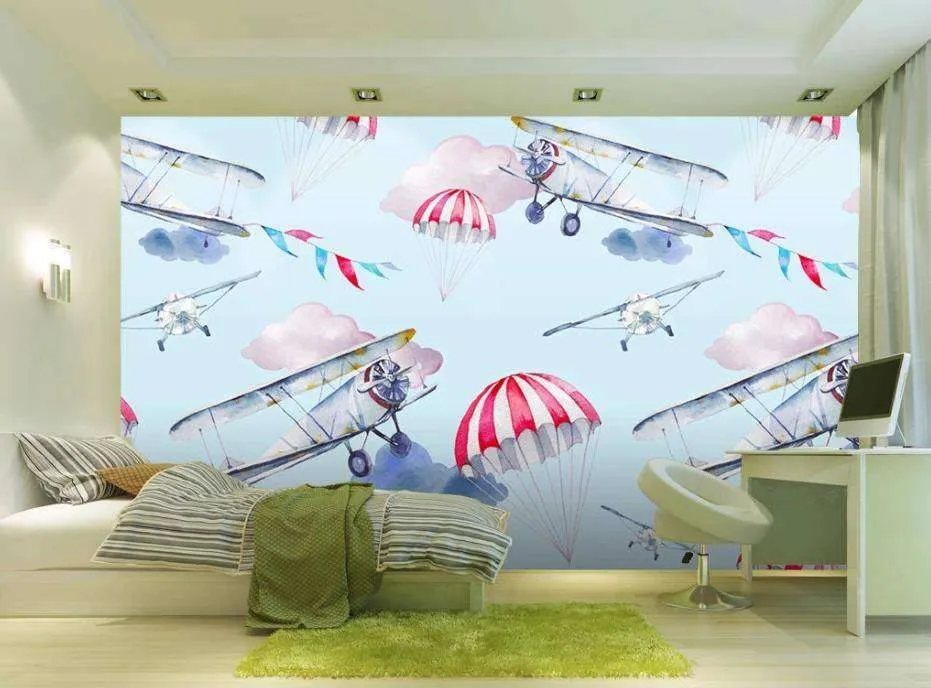 Фотообои в интерьере маленький пилот самолета  15-261 фото