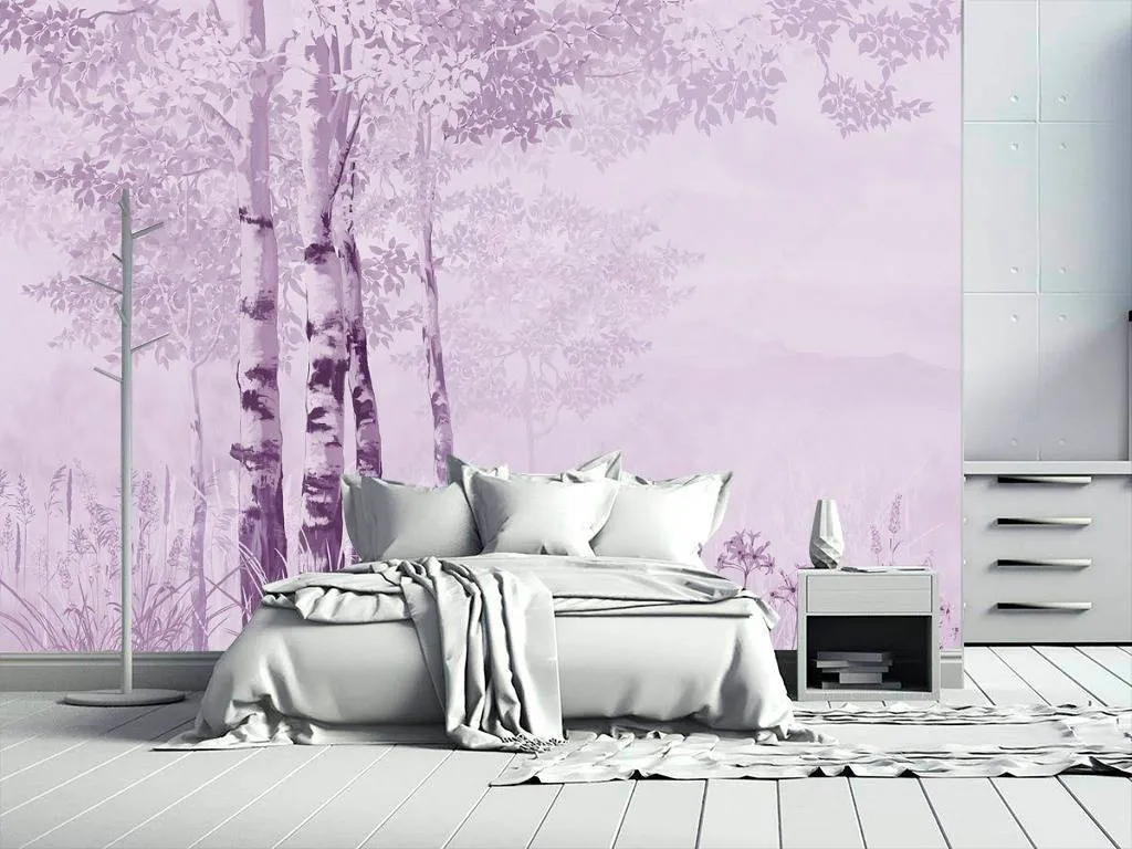 Фотообои в интерьере береза  13-190 фото