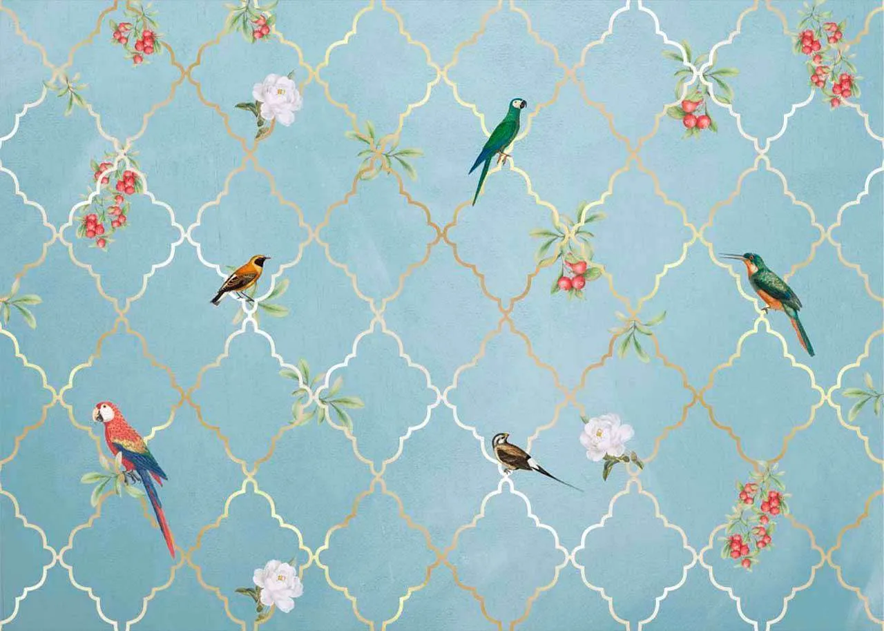 Фотообои в интерьере экзотические птицы  7-975 фото