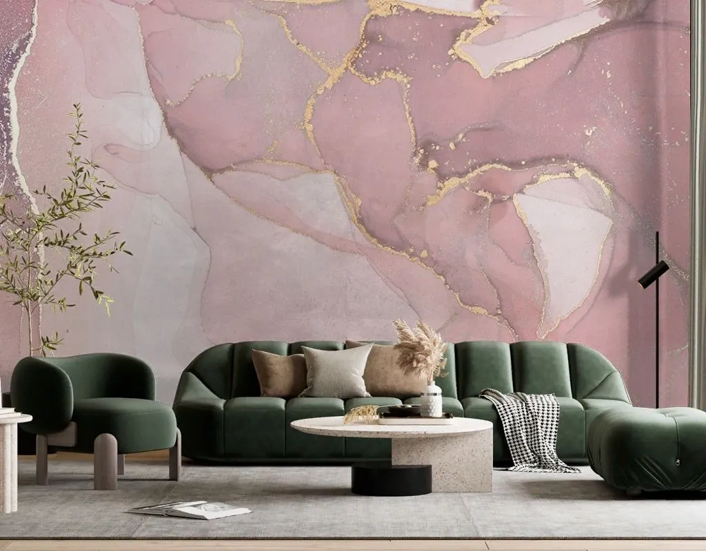 Фотообои в интерьере флюид арт пудровый  9-2030 фото