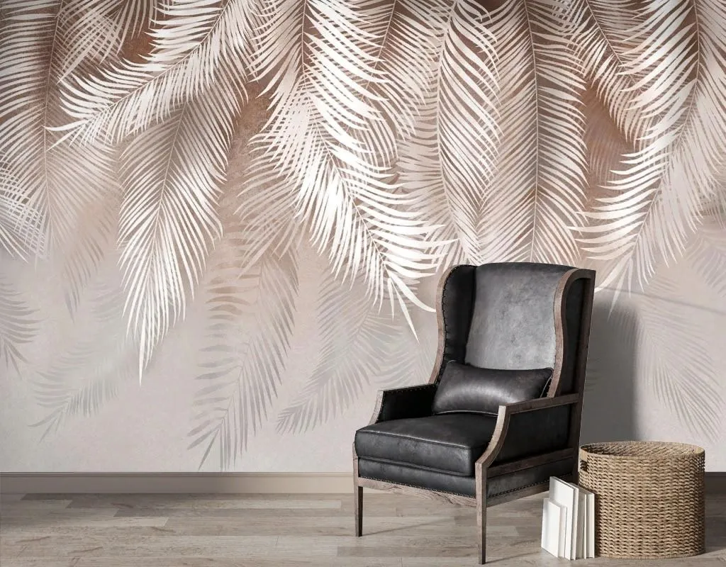 Фотообои в интерьере листья свисают вниз  9-2083 фото