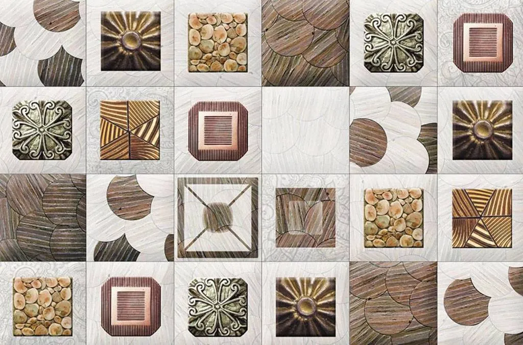 Фотообои в интерьере коричневый орнамент  15-695 фото