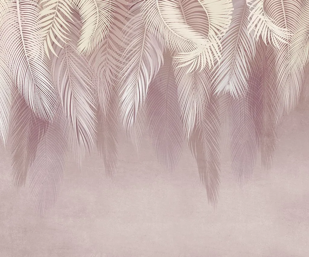 Фотообои в интерьере ветви пушистые пудровые  9-2112 фото