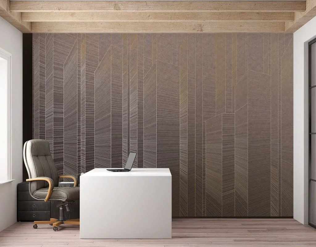 Фотообои в интерьере город золотые линии  14-786 фото