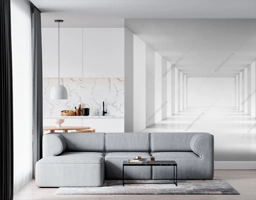 Фотообои в интерьере тоннель световой  10-982 фото