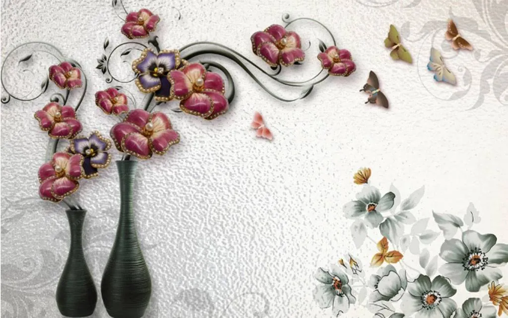 Фотообои в интерьере цветочный вальс  15-801 фото