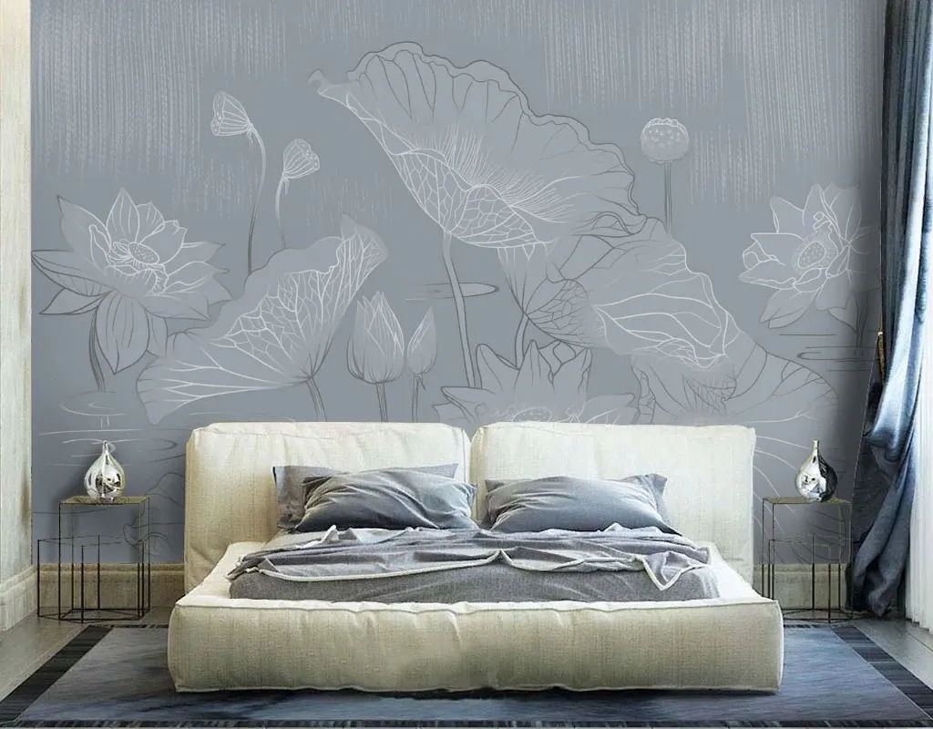 Фотообои в интерьере листья кувшинок  13-729 фото