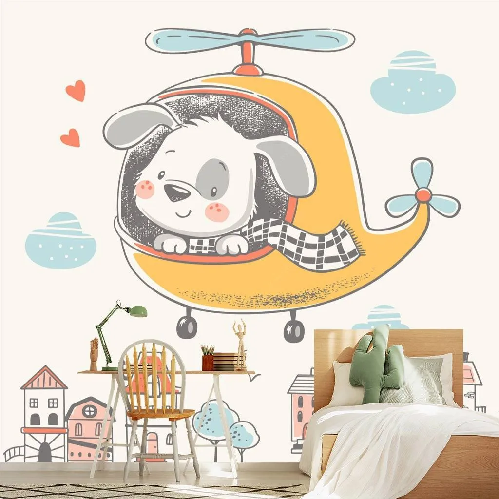 Фотообои Собака на вертолете  12-617