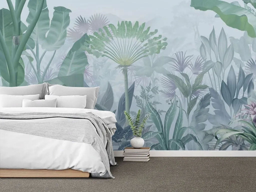 Фотообои в гостиную зеленые тропики   13-674