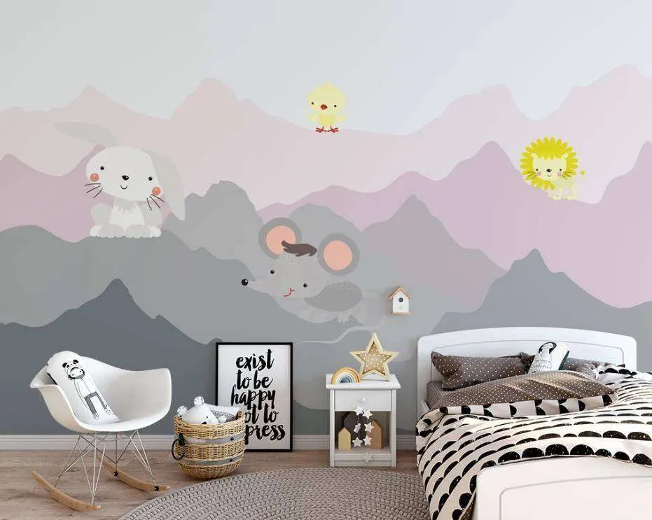 Фотообои в интерьере зверята в горах  15-193 фото