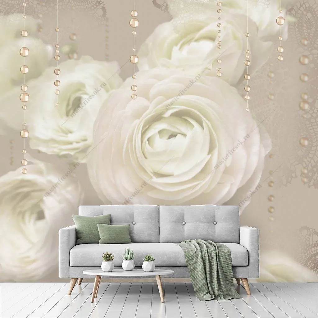 Фотообои Бежевые розы  10-747