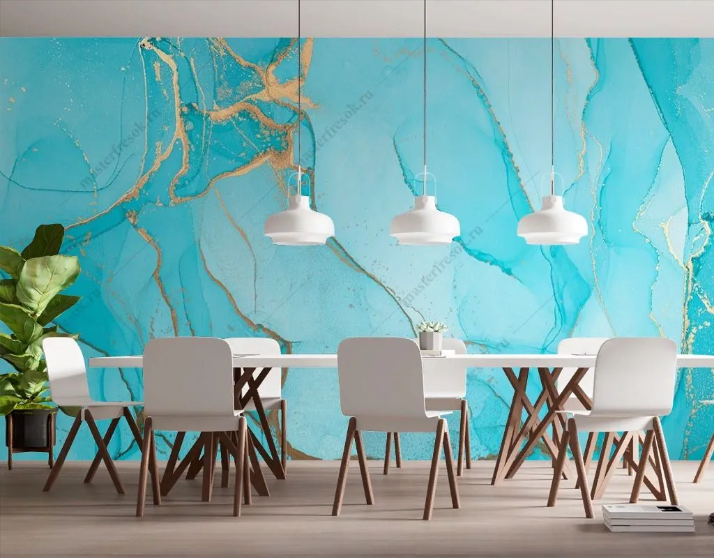 Фотообои в интерьере срез камня бирюза  9-1782 фото