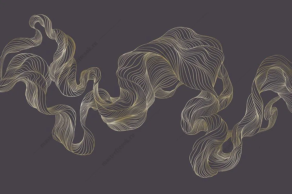 Фотообои в интерьере золотые линии на темном    9-1903 фото