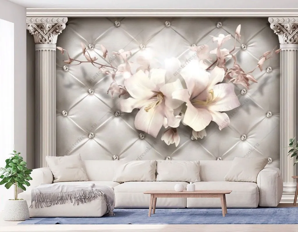 Фотообои в интерьере лилии в стиле барокко  10-979 фото