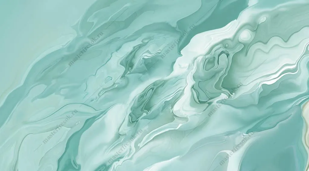 Фотообои в интерьере бирюзовый мрамор  13-374 фото