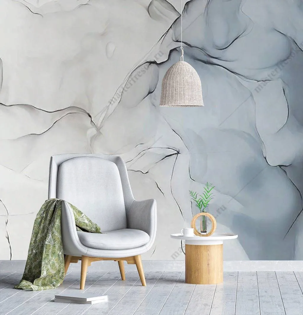 Фотообои в интерьере картина чернилами  14-115 фото